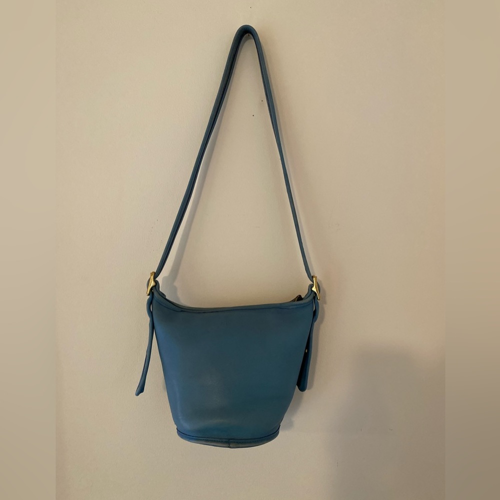 Rare Baby Blue Vintage Coach Small Bucket Bag